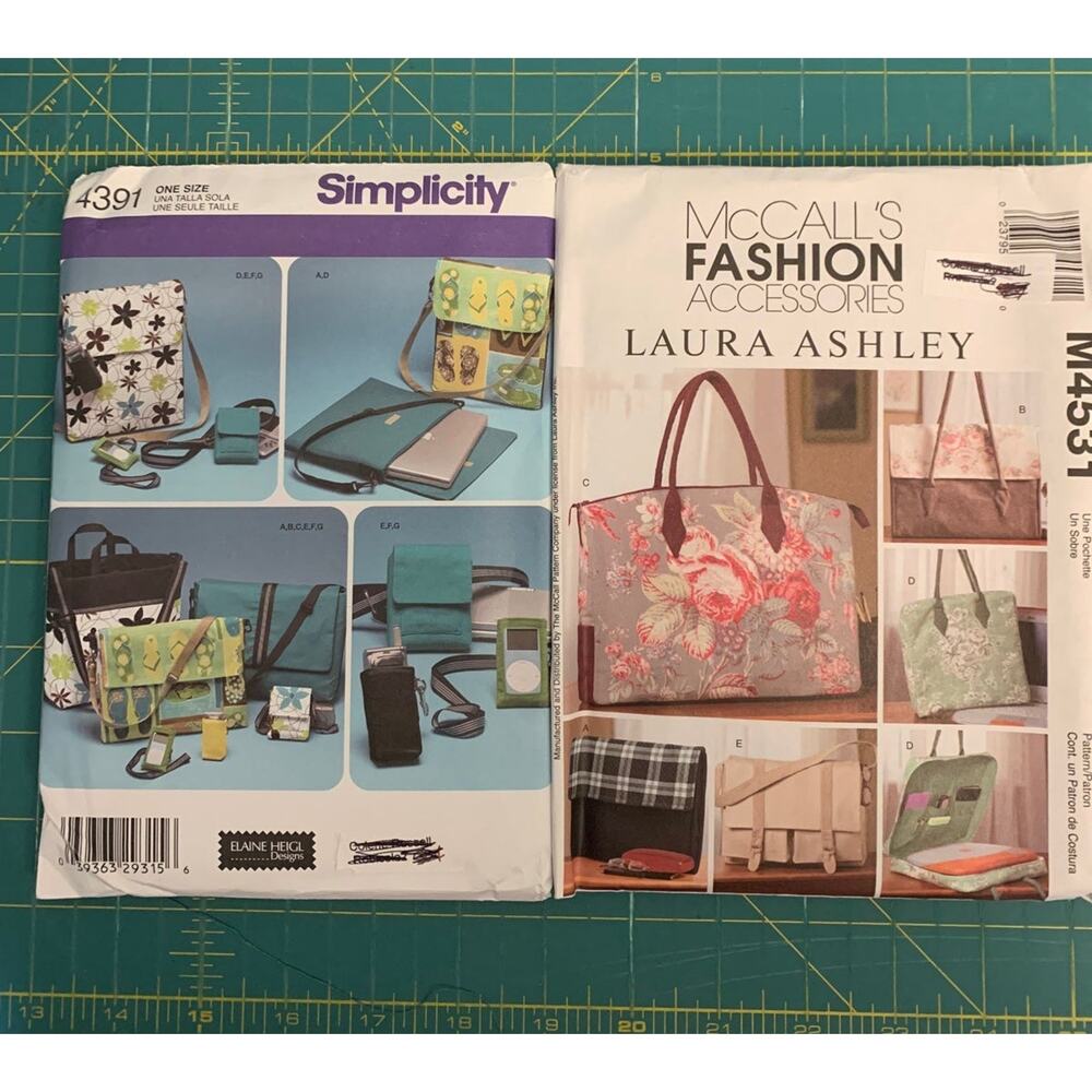 Two accessories purse/laptop patterns